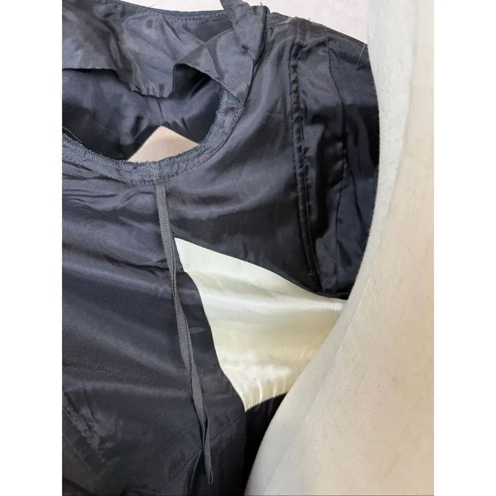 Vintage 1980s 1990s Black Bow Front Dress Off The Shoulder Chic Elegant S/M - Picture 8 of 8